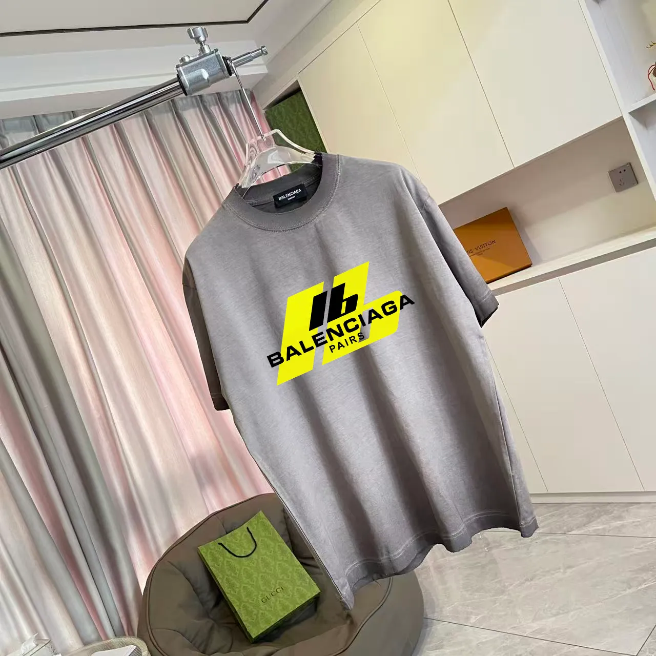 BALENCI*GA 2026 New Arrival logo 320g T Same Style Size：S M L XL XXL ：Black White Gray